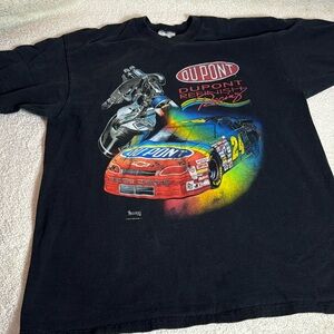 Vintage 90s Jeff Gordon DuPont Racing Nascar Graphic T-shirt Tee-XL-AOP